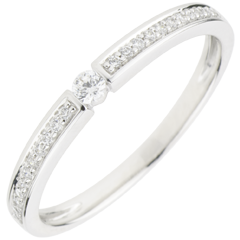 Inel Solitaire Suprem - aur alb de 18K