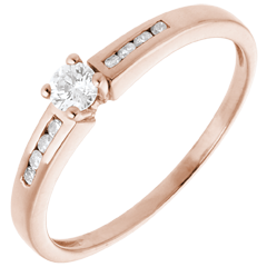 Solitaire Octavă aur roz de 18K - diamant 0.16 carate