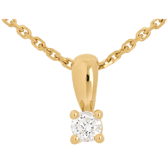 Pandantiv diamant cu anou din aur galben de 18K 