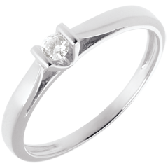 Solitaire Caldeiră aur alb de 18K - 0.08 carate