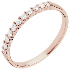 verighetă aur roz de 18K 11 diamante