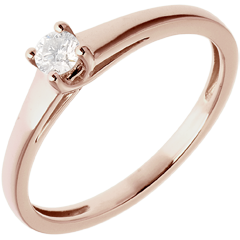 Esenţialul unui solitaire aur roz de 18K - 0.125 carat