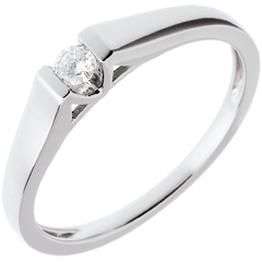 Solitaire Arc aur alb de 18K