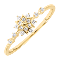 Blanche Ring – 9 karaat geelgoud, synthetische diamanten