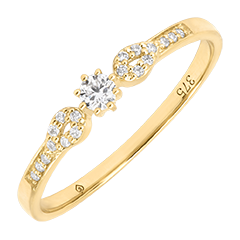 Soliane Ring – 9 karaat geelgoud, synthetische diamanten