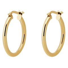Middeldikke creolen – diameter 15 mm – geel goud 18 karaats