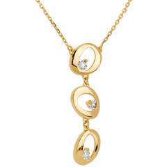 Halsketting Kwast 18 karaat geelgoud - 3 Diamanten