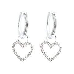 A pair of Mix earrings in 18 carat white gold A pair of Mix earrings in 18 carat white gold