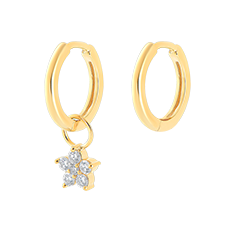 A pair of Mix earrings in 18 carat yellow gold A pair of Mix earrings in 18 carat yellow gold
