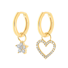 A pair of Mix earrings in 18 carat yellow gold A pair of Mix earrings in 18 carat yellow gold