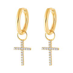 A pair of Mix earrings in 9 carat yellow gold A pair of Mix earrings in 9 carat yellow gold