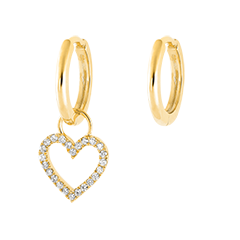 Une paire de boucle d'oreille Mix en or jaune 9 carats - Or jaune 9 carats