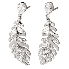 Orecchini Panache - Infante - Oro bianco 9 carati e diamanti sintetici