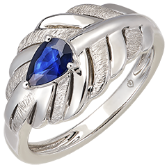 Anello Panache - Altesse - Oro bianco 18 carati e zaffiro sintetico