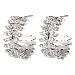 Orecchini cerchi Panache - Révérence - Oro bianco 18 carati e diamanti sintetici