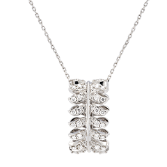 Panache Halskette - Révérence - Weißgold 9 Karat und synthetische Diamanten