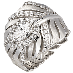 Panache Ring - Impériale - White gold 9 carats and synthetic diamonds