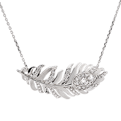 Colier Panache - Signature - aur alb de 18 carate și diamante sintetice