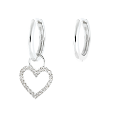 Un par de pendientes Combinados en oro blanco 9 quilates