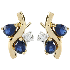 Ohrstecker Algoma - Saphir und Diamanten