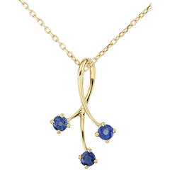 Hanger Vonken 9 karaat geelgoud - Saffier