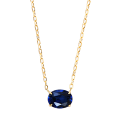 Aurédis Ketting – 9 karaat geelgoud, synthetische saffier