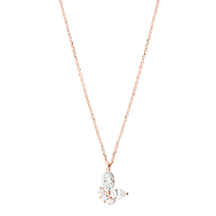 Collar Mariposa de Medianoche - oro rosa de 18 quilates con diamantes sintéticos