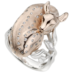 Anillo Paseo Soñado - Cervatillo Soñador - oro rosa 18 quilates y diamantes