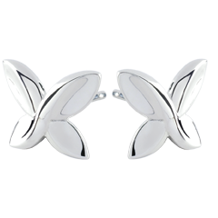 Pendientes Mariposa Origami - oro blanco 9 quilates