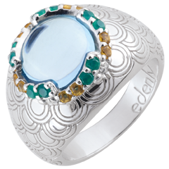 Anillo Naushita - Plata y piedras finas