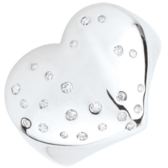 Anello Cuore Stellato - Argento e Diamanti - 0.20 carati