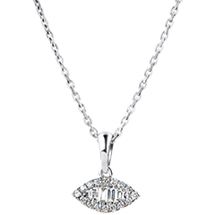 Pendentif Abondance - Regard Levant - or blanc 18 carats et diamants