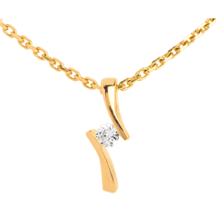 Pendentif apostrophe diamant - or jaune 18 carats - 0.09 carat