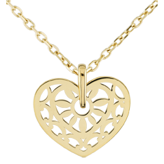 Pendentif Coeur Sortilège d'amour - or jaune 9 carats