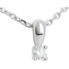 Pendentif diamant belière or blanc 18 carats - 0.11 carat