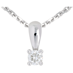 Pendentif diamant belière or blanc 18 carats - 0.16 carat