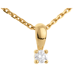 Pendentif diamant belière or jaune 18 carats - 0.16 carat