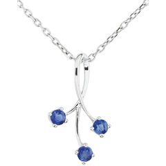 Pendentif Étincelles or blanc 9 carats - saphirs