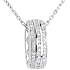 Pendentif roue diamants - or blanc 18 carats - 0.27 carats