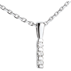 Pendentif totem trilogie - or blanc 18 carats - 0.12 carat