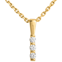 Pendentif totem trilogie - or jaune 18 carats - 0.12 carat