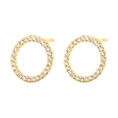 Pendientes de botón Oréane – Oro amarillo de 9 quilates y diamantes sintéticos
