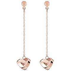 Pendientes colgantes Corazón Plegado – oro rosa 9 quilates