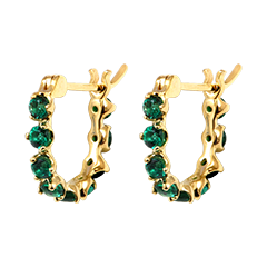 Pendientes Verdara – Oro amarillo de 9 quilates y esmeraldas sintéticas
