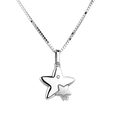 Duo étoiles - grand modèle - or blanc 9 carats