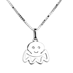 Poulpy - grand modèle - or blanc 18 carats