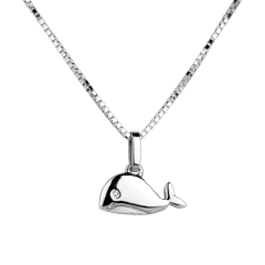 Baby Whale - large model - white gold
