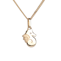 Beautiful seahorse - small model - yellow gold