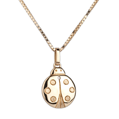 Coccinella - modello grande - Oro giallo - 18 carati - Diamante