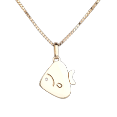 Dolce pesciolino - modello grande - Oro giallo - 18 carati - Diamante